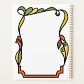 Abstracte gebogen gekleurde omtrek omslag planner (Achterkant)