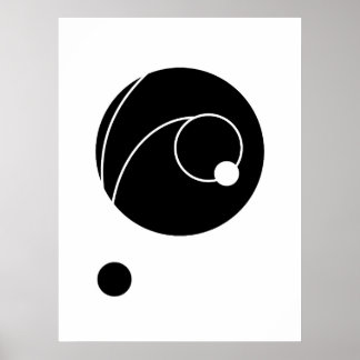 Abstracte gebogen lijnen en cirkels kunst | Modern Poster