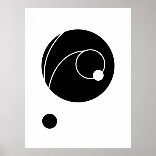 Abstracte gebogen lijnen en cirkels kunst | Modern Poster (Voorkant)