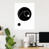 Abstracte gebogen lijnen en cirkels kunst | Modern Poster (Thuiskantoor)