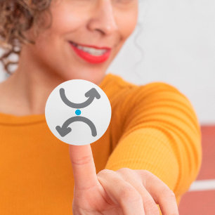 Abstracte gebogen pijlen wisselen symbolische stro ronde sticker