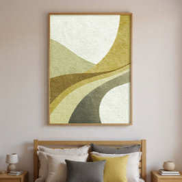 Abstracte gebogen vormen wanddecoratie voor slaapk poster