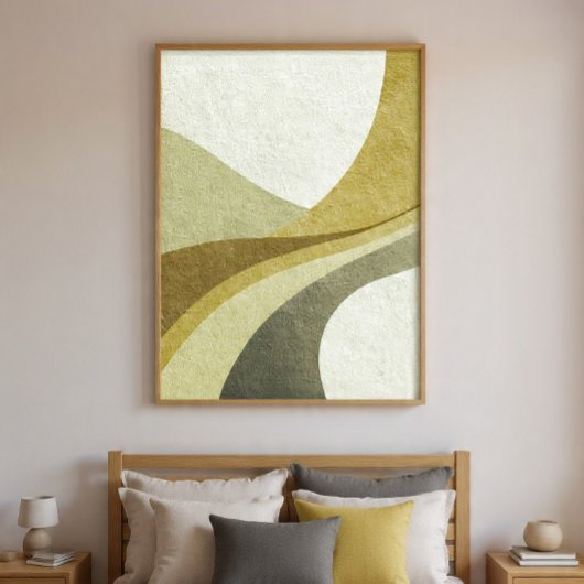 Abstracte gebogen vormen wanddecoratie voor slaapk poster