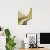 Abstracte gebogen vormen wanddecoratie voor slaapk poster (Thuiskantoor)