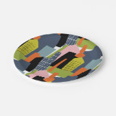 Abstracte gebouwen: rooster van de stad kleurrijk papieren bordje (Gekanteld)