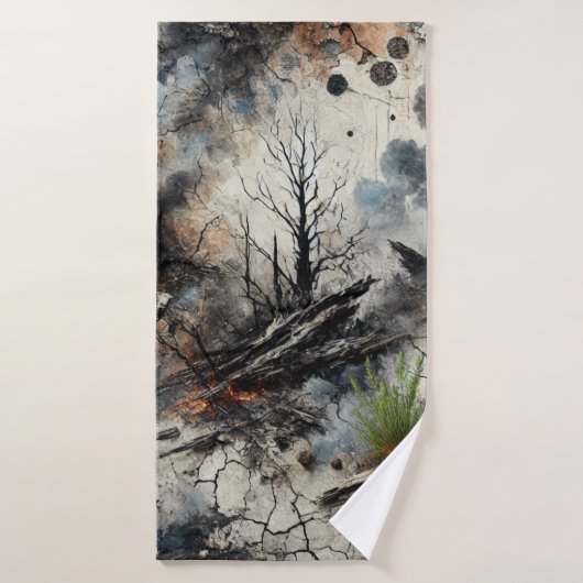 Abstracte gebrande bosbadhanddoek badhanddoek (Badhanddoek)