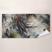 Abstracte gebrande bosbadhanddoek badhanddoek (Badhanddoek)