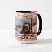 Abstracte gebrande sienna marmer graniet gepersona mok (Voorkant rechts)