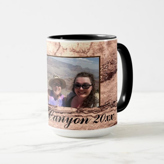 Abstracte gebrande sienna marmer graniet gepersona mok (Voorkant rechts)