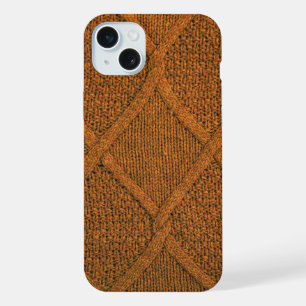 Abstracte gebreide textuur iPhone 15 plus case