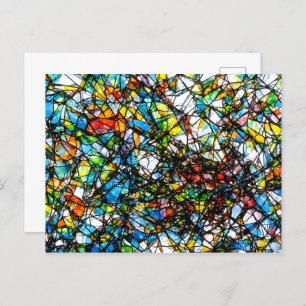 Abstracte gebroken glaskunst briefkaart