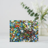 Abstracte gebroken glaskunst briefkaart (Staand voorkant)