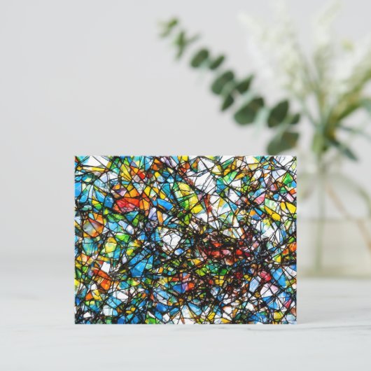 Abstracte gebroken glaskunst briefkaart (Staand voorkant)