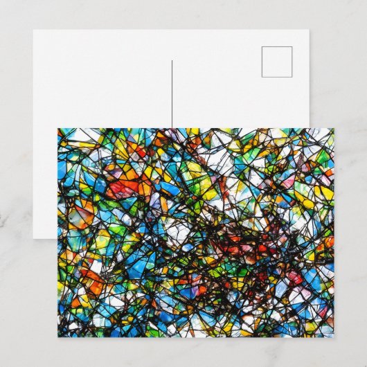 Abstracte gebroken glaskunst briefkaart (Voorkant / Achterkant)