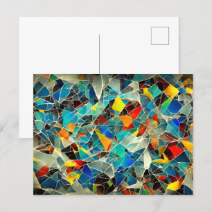 Abstracte gebroken glaskunst briefkaart