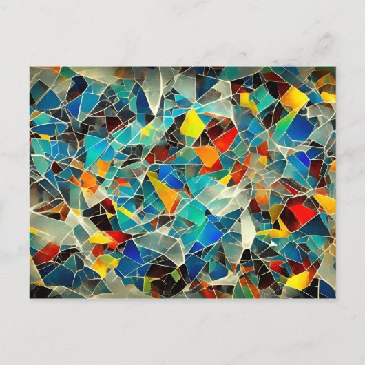 Abstracte gebroken glaskunst briefkaart (Voorkant)