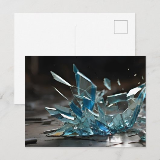 Abstracte gebroken glaskunst briefkaart (Voorkant / Achterkant)