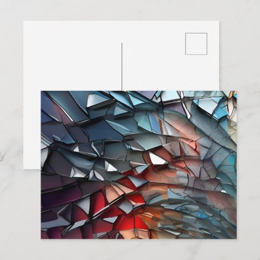 Abstracte gebroken glaskunst briefkaart (Voorkant / Achterkant)