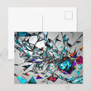 Abstracte gebroken glaskunst briefkaart