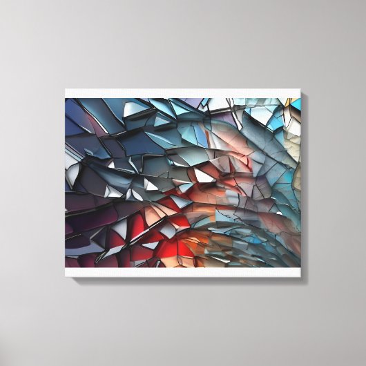 Abstracte gebroken glaskunst canvas afdruk (Voorkant)