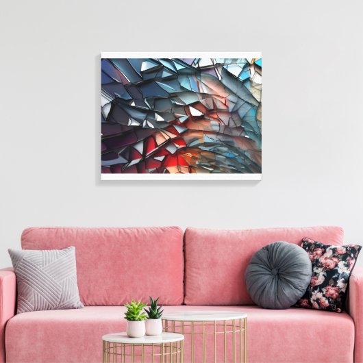 Abstracte gebroken glaskunst canvas afdruk (Insitu (Woonkamer))