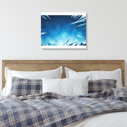 Abstracte gebroken glaskunst canvas afdruk (Insitu (Slaapkamer))
