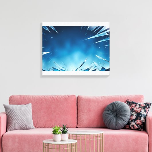 Abstracte gebroken glaskunst canvas afdruk (Insitu (Woonkamer))