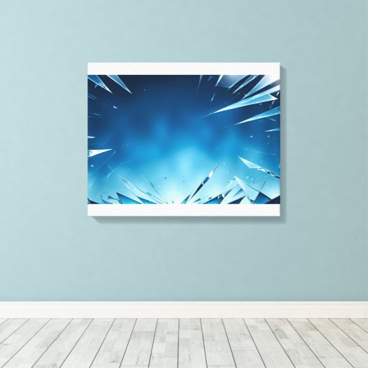 Abstracte gebroken glaskunst canvas afdruk (Insitu (Houten vloer))