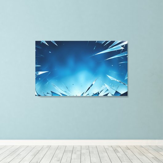 Abstracte gebroken glaskunst canvas afdruk (Insitu (Houten vloer))