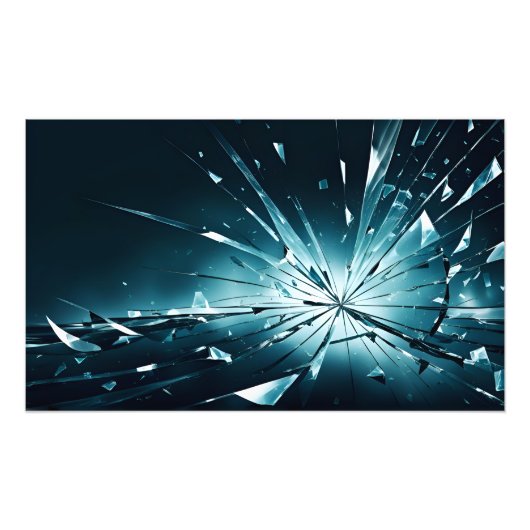 Abstracte gebroken glaskunst foto afdruk (Voorkant)