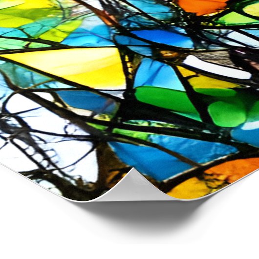 Abstracte gebroken glaskunst poster (Hoek)