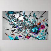 Abstracte gebroken glaskunst poster (Voorkant)
