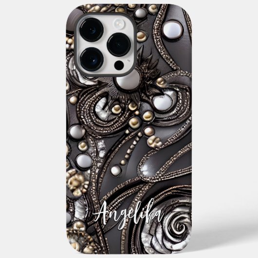 Abstracte gebruikersnaam modern kunstleder Case-Mate iPhone case (Achterkant)