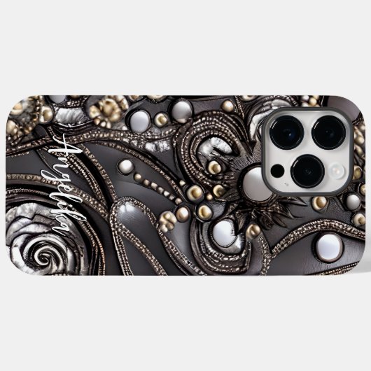 Abstracte gebruikersnaam modern kunstleder Case-Mate iPhone case (Achterkant (horizontaal))