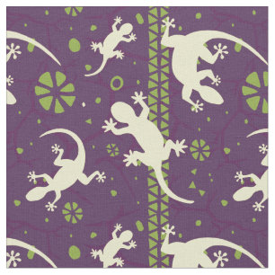Abstracte Gecko Cactus Etnisch Paarse Patroon Stof