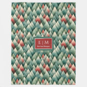 Abstracte gedempte kleuren kerstboomdeken fleece deken (Voorkant)