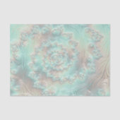 Abstracte Gedempte Pastel Gradiënt Spiraal Fractal Tissuepapier (Voorkant)