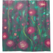 Abstracte gedempte rode rozen douchegordijn (Voorkant)