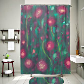 Abstracte gedempte rode rozen douchegordijn