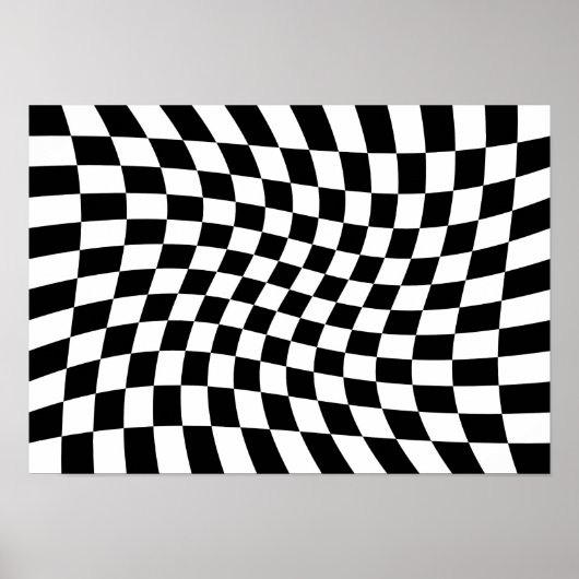 Abstracte gedraaide schaakbord poster (Voorkant)