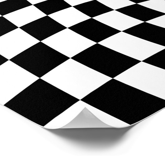 Abstracte gedraaide schaakbord poster (Hoek)
