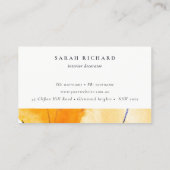 Abstracte geel blauw Waterverf Art Afspraak Visitekaartje (Achterkant)