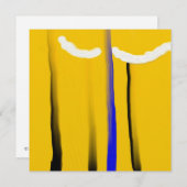 Abstracte geel blauw zwart wit olieverfschilderij (Voorkant / Achterkant)