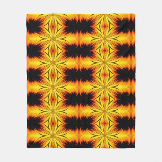 Abstracte geel en bruin patroonkunst fleece deken (Voorkant)