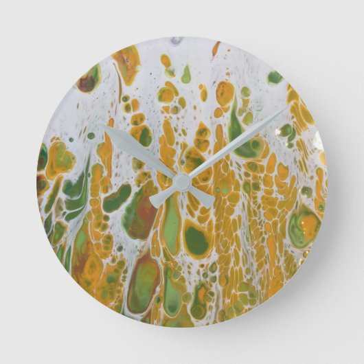 Abstracte geel en groen ronde klok (Voorkant)