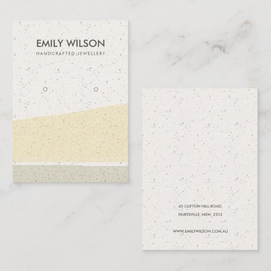 ABSTRACTE GEEL GRAY CERAMIC WAVES DIE DE BEELDSCHE VISITEKAARTJE (Voorkant / Achterkant)