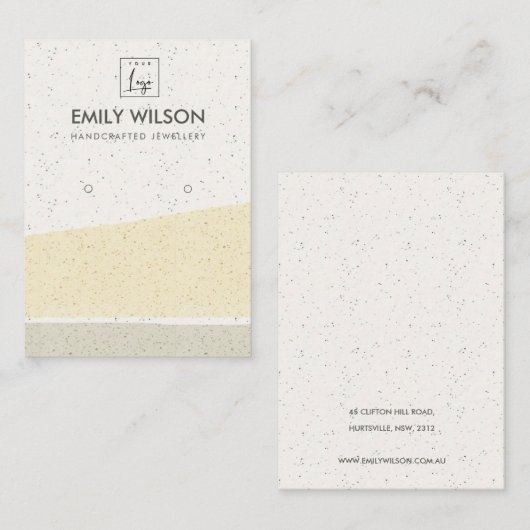 ABSTRACTE GEEL KERAMISCHE WAVEN DIE DE LOGO VAN DE VISITEKAARTJE (Voorkant / Achterkant)