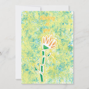 Abstracte geel oranje bloem Denken aan je kaart