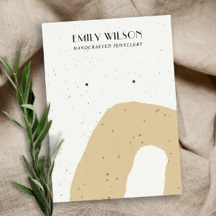 ABSTRACTE GEEL VAN CERAMIC OCHRE STUD EARRING DISP VISITEKAARTJE