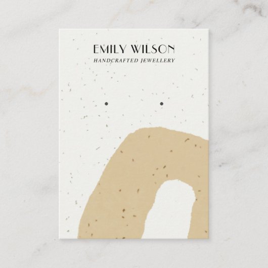 ABSTRACTE GEEL VAN CERAMIC OCHRE STUD EARRING DISP VISITEKAARTJE (Voorkant)